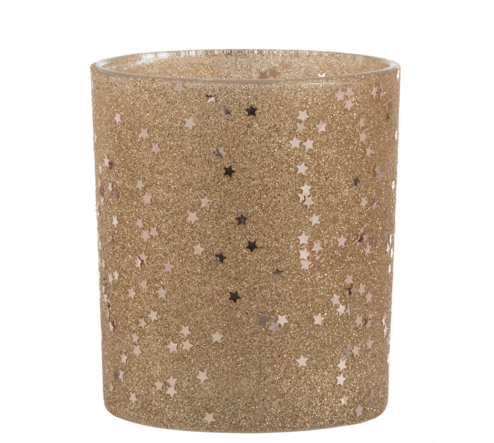 Zlatý skleněný vánoční svícen Baubles stars – Ø 9*10 cm