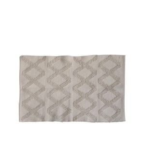 Béžový bavlněný koberec se vzorem - 90*60 cm