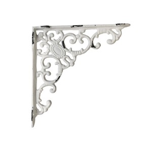 Krémová litinová konzole s ornamentem -20*19 cm