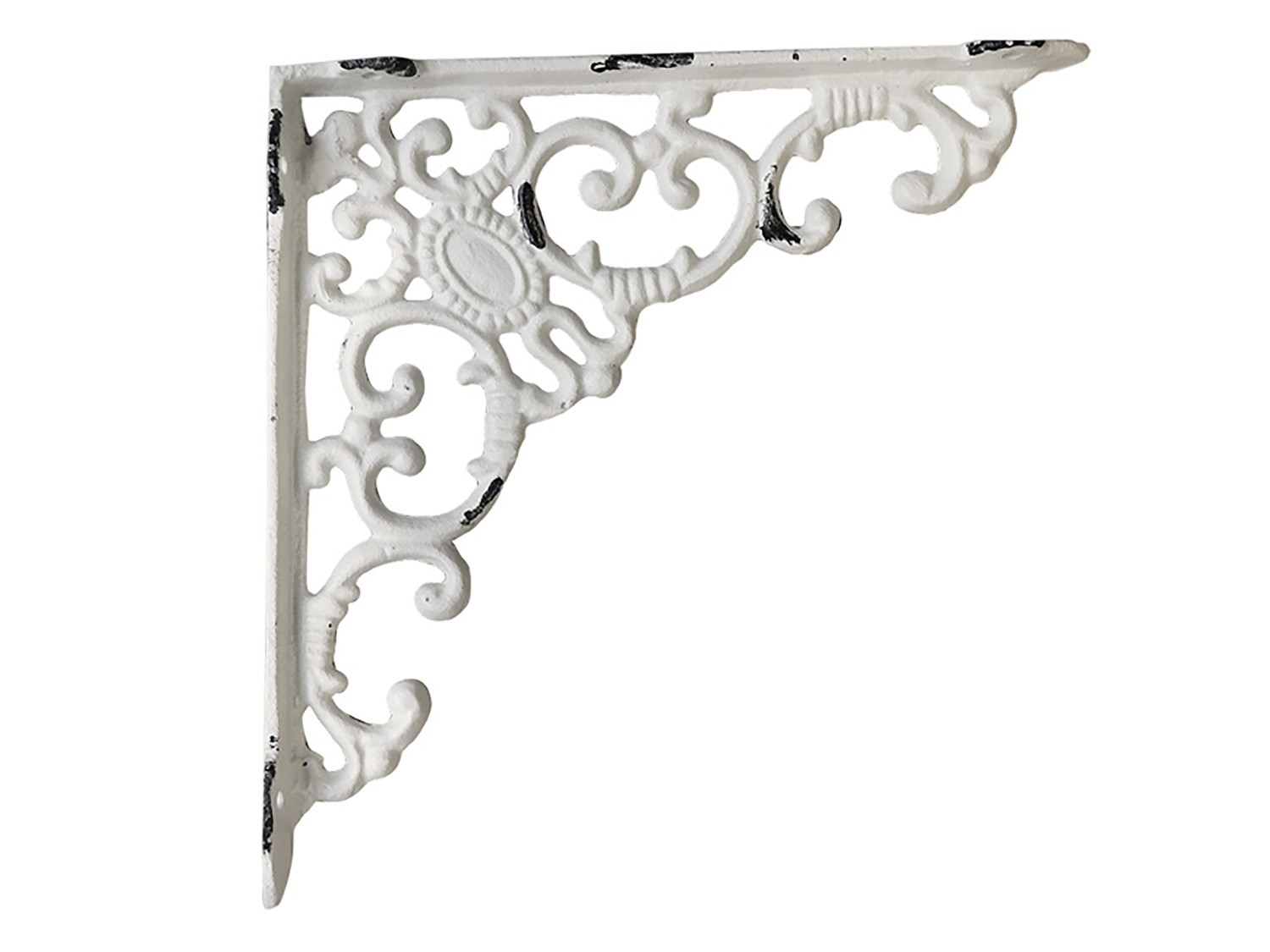Krémová litinová konzole s ornamentem -20*19 cm