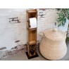 Dřevěný hnědý antik stojan na toaletní papír Brick Moulds - 15*95*10 cm Materiál: dřevoBarva: přírodní, rez a patina