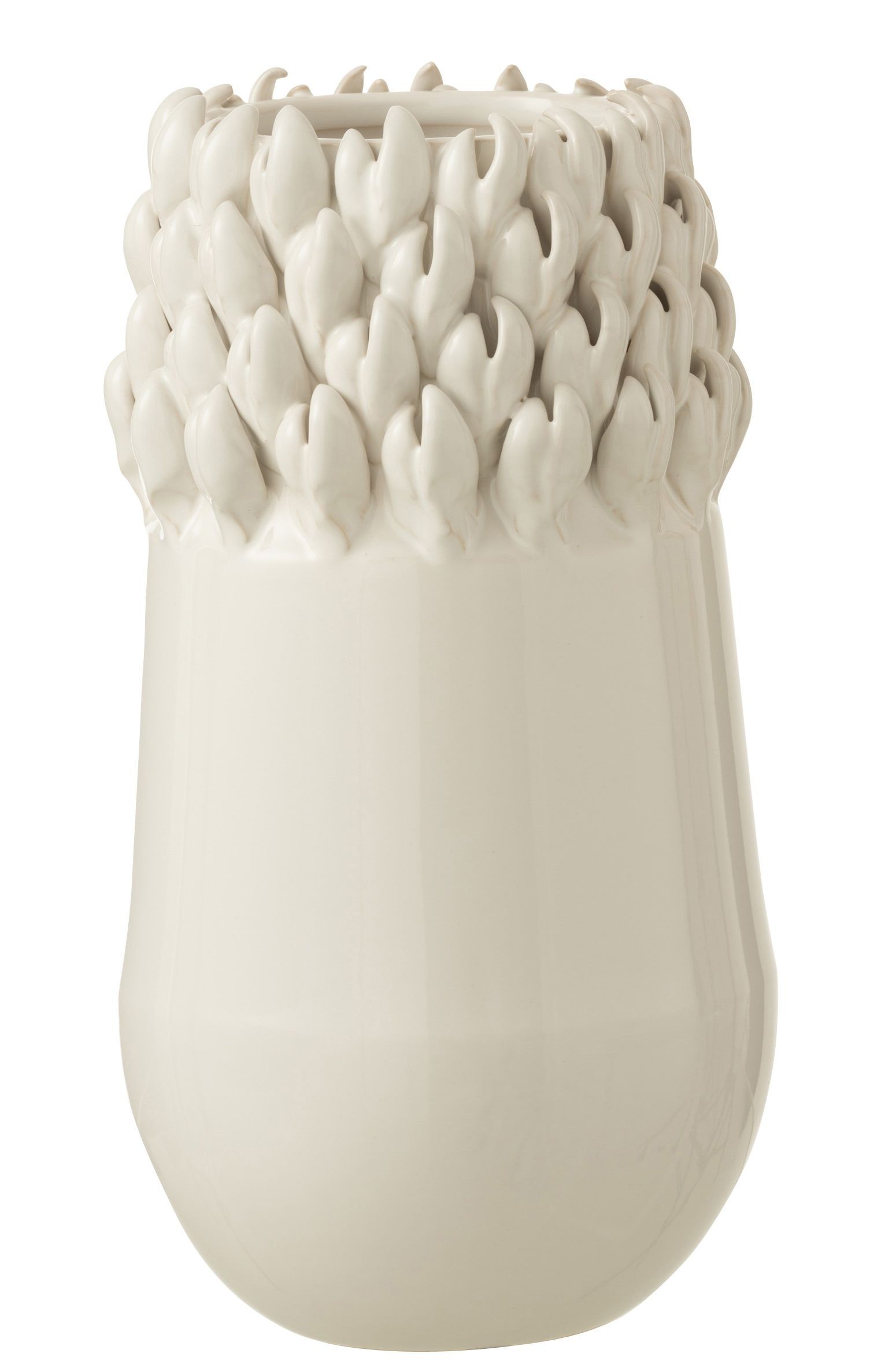 Krémová keramická váza Ibiza white - Ø 14*27cm
