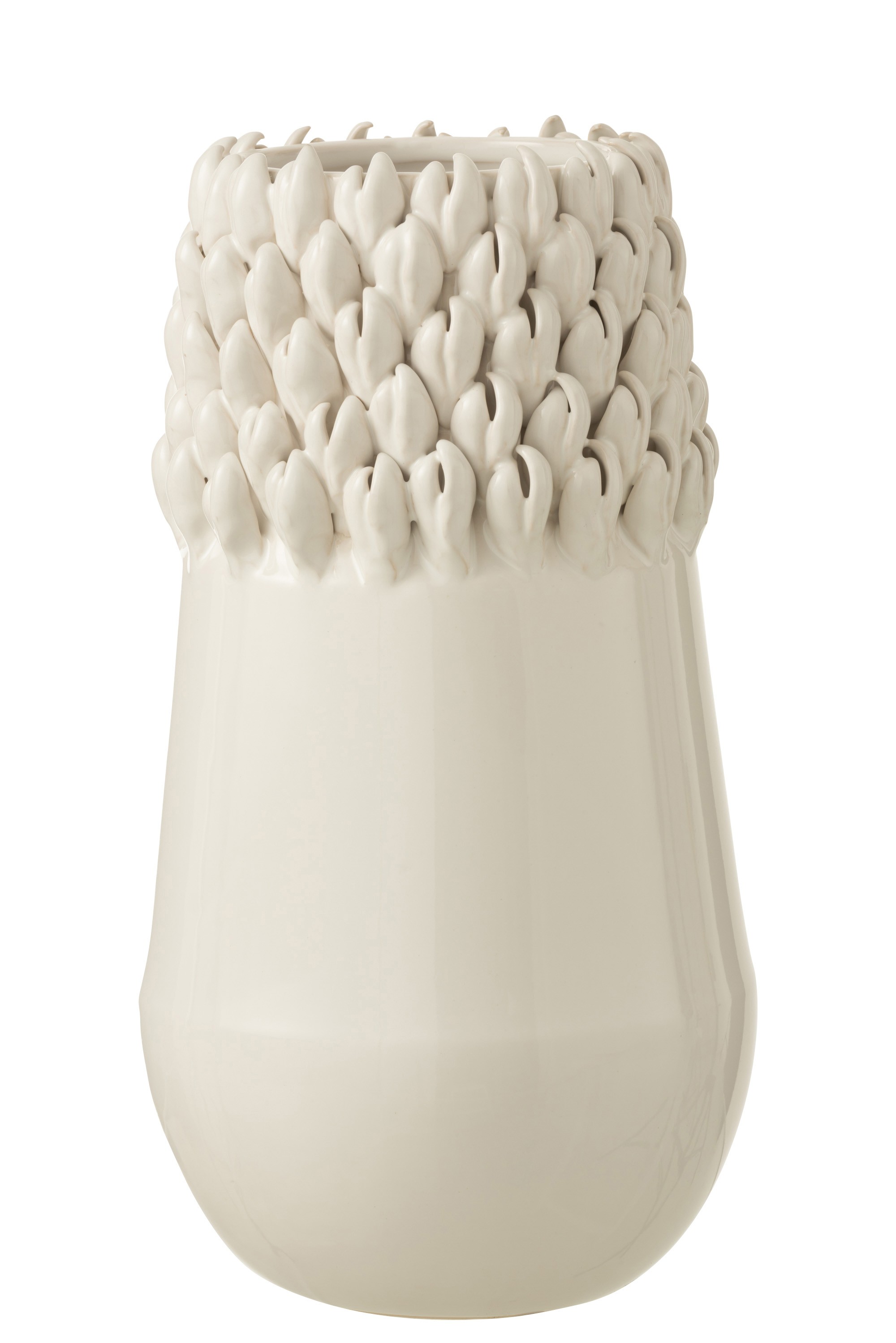 Krémová keramická váza Ibiza white - Ø 18*33cm