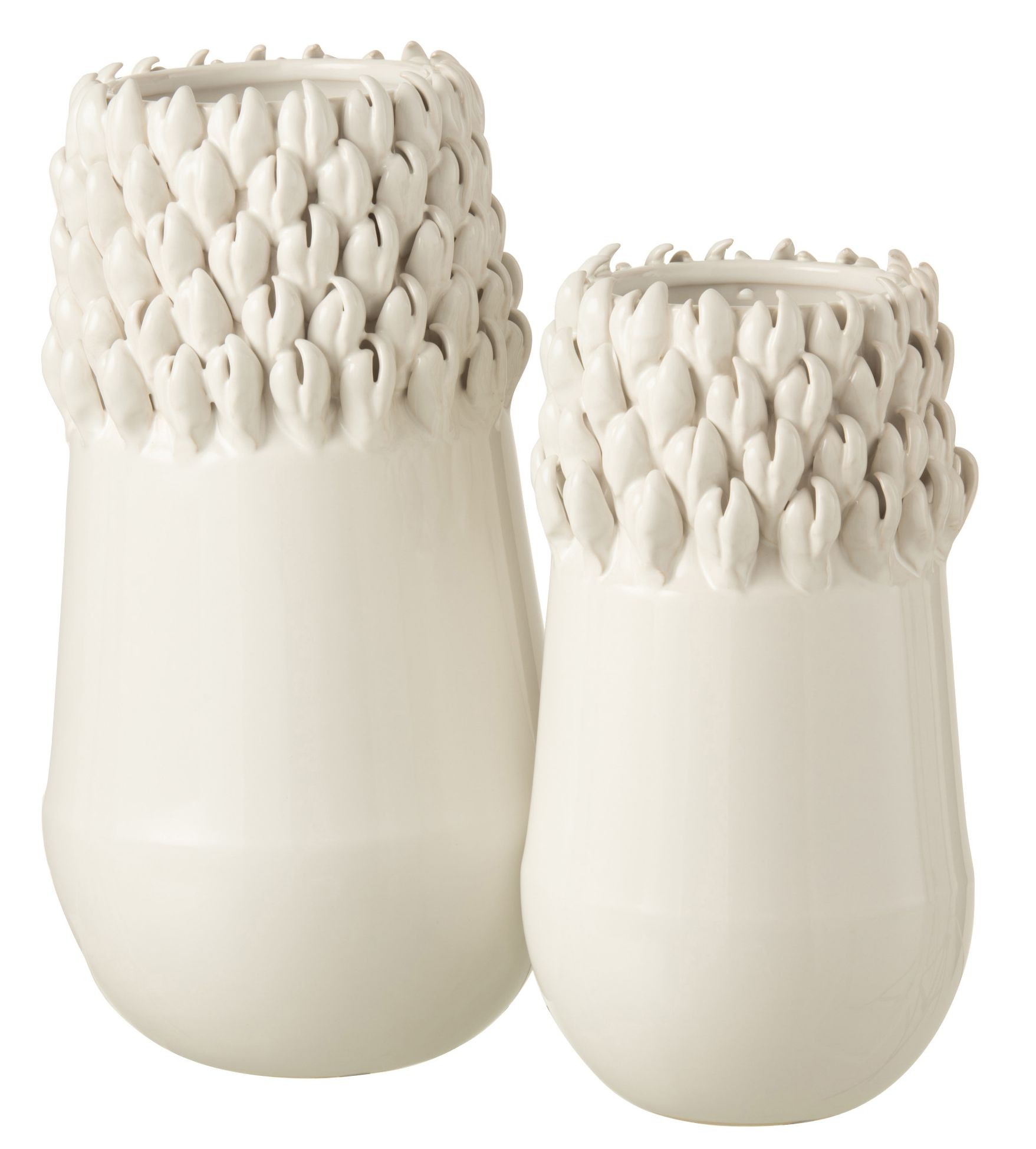 Krémová keramická váza Ibiza white - Ø 18*33cm
