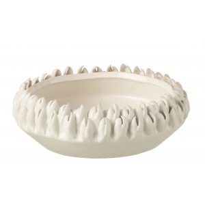 Krémová keramická dekorační mísa Ibiza white - Ø 23*8cm