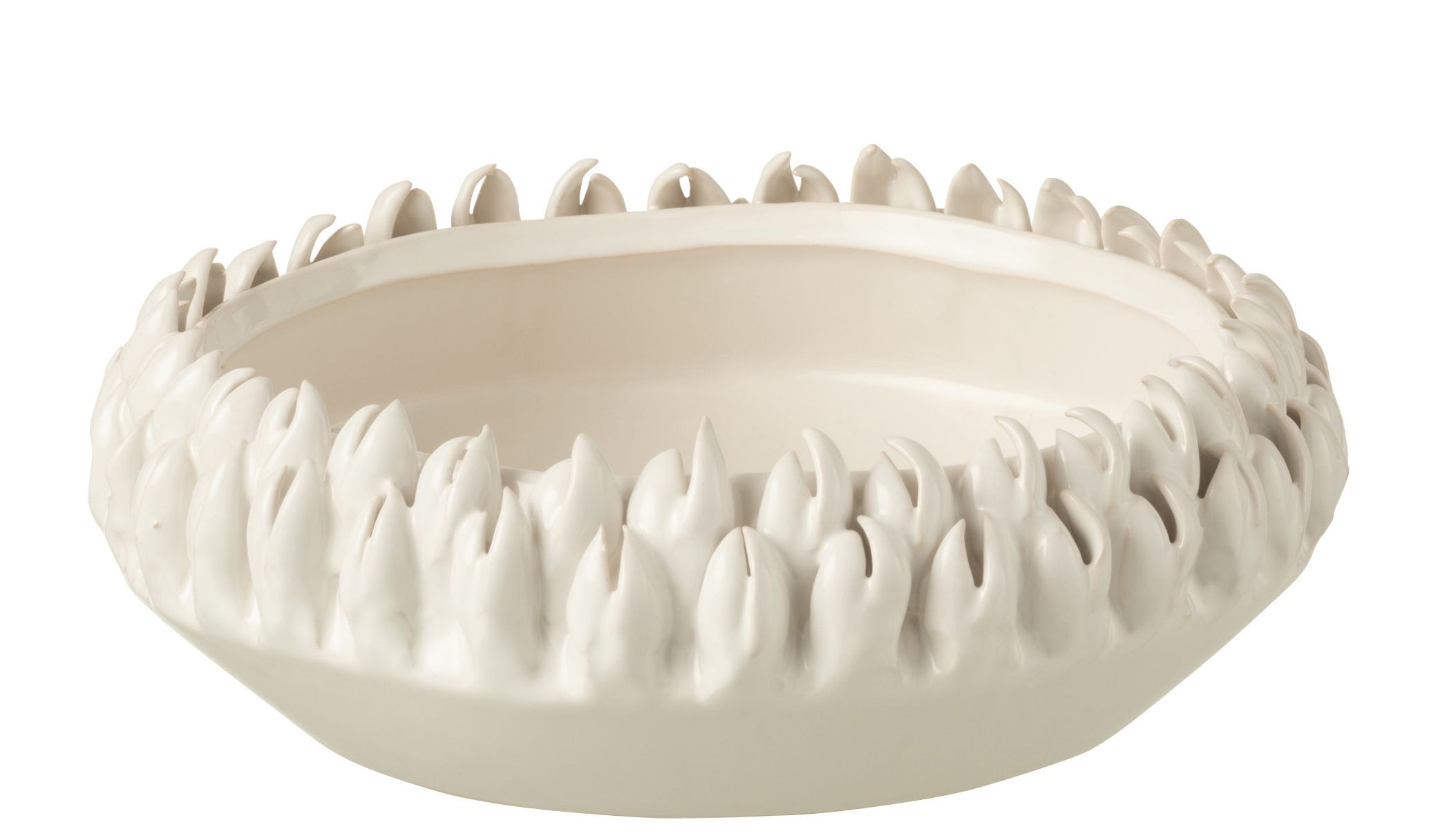 Krémová keramická dekorační mísa Ibiza white - Ø 23*8cm
