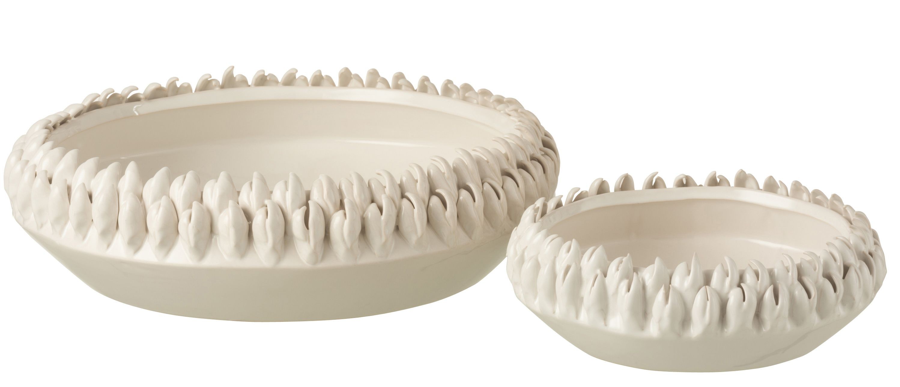 Krémová keramická dekorační mísa Ibiza white - Ø 23*8cm
