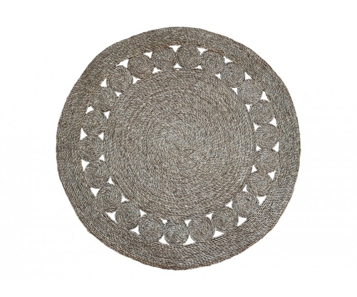Přírodní kulatý koberec z mořské trávy - Ø120 cm