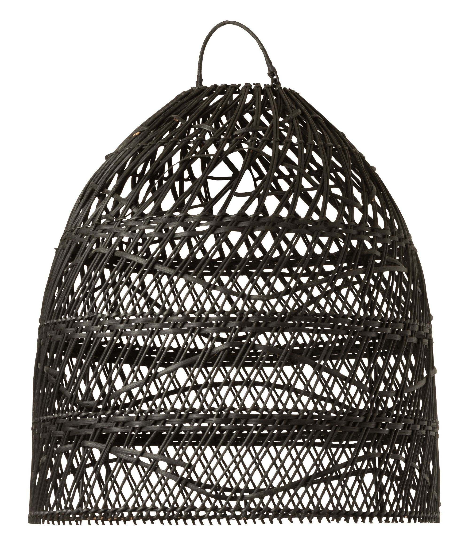 Závěsné černé ratanové stínidlo Hane - Ø 40*44 cm/ E27