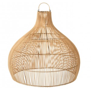 Závěsné přírodní ratanové stínidlo Pear shape - Ø 83*76 cm/ E27