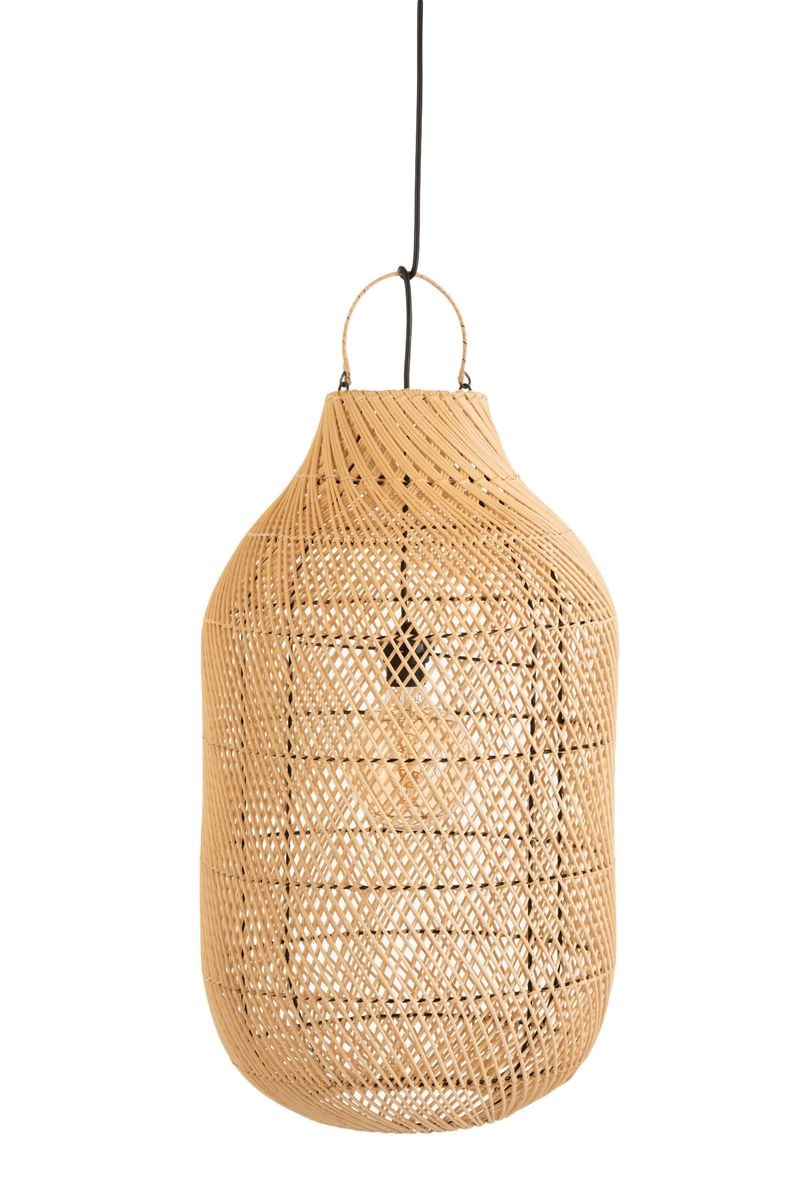 Závěsné přírodní ratanové stínidlo Cylsha - Ø 40*75 cm/ E27