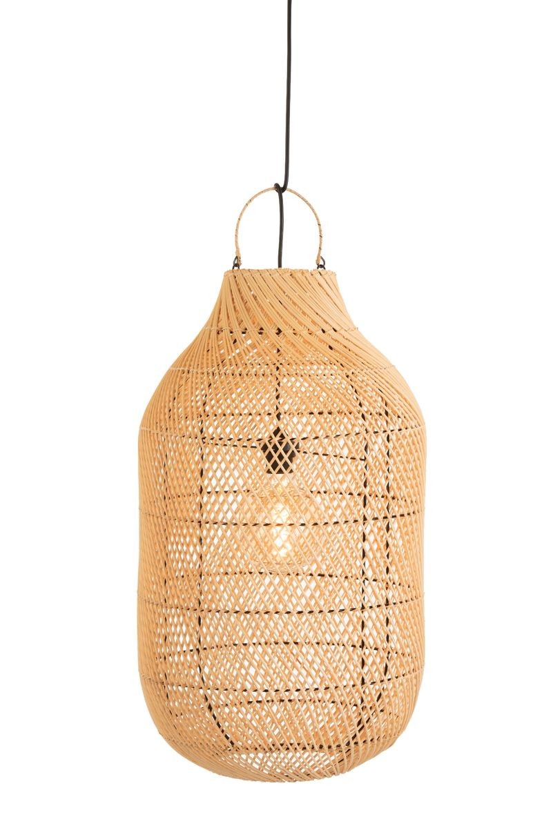 Závěsné přírodní ratanové stínidlo Cylsha - Ø 40*75 cm/ E27
