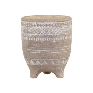Přírodní cementový květináč na nožičkách Évron - Ø11*13cm