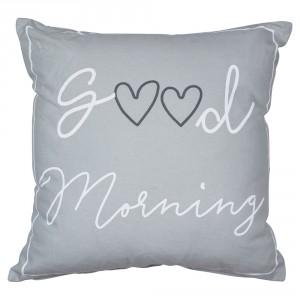 Šedý čtvercový polštář Good morning - 45*12*45cm