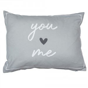 Šedivý polštář You and Me - 35*14*45cm