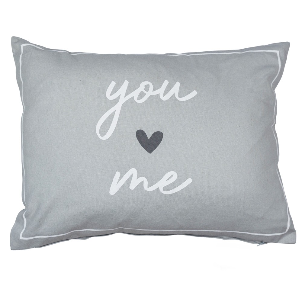 Šedivý polštář You and Me - 35*14*45cm