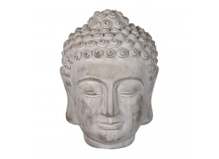 Dekorace šedá hlava Buddhy L - 17*17*24 cm