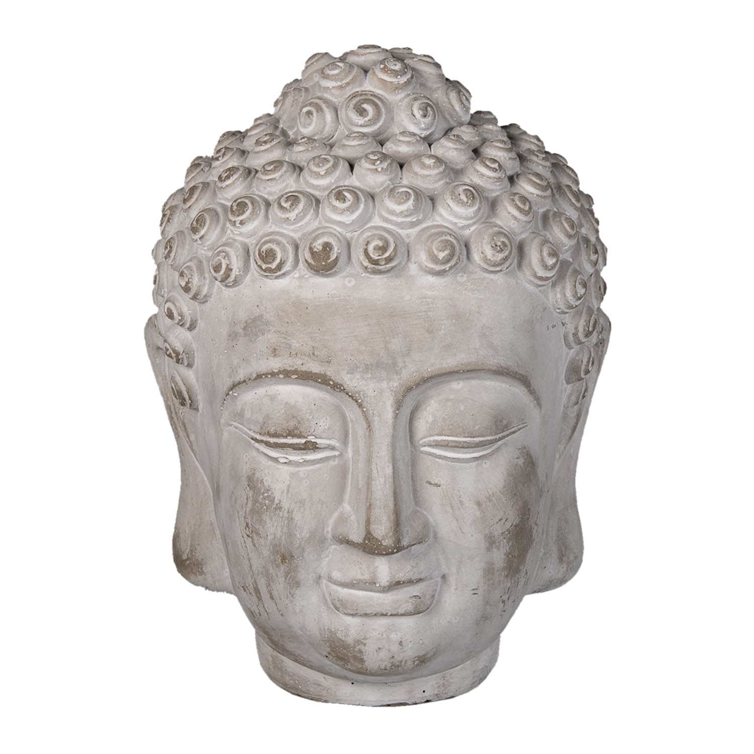 Dekorace šedá hlava Buddhy L - 17*17*24 cm 6TE0360L