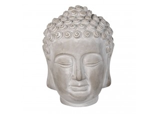 Dekorace šedá hlava Buddhy M - 15*15*19 cm