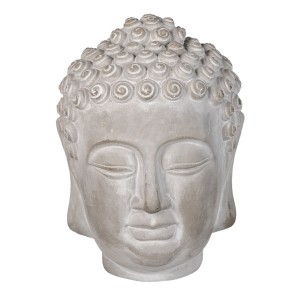 Dekorace šedá hlava Buddhy M - 15*15*19 cm