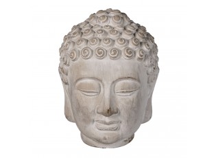 Dekorace šedá hlava Buddhy S - 13*14*17 cm
