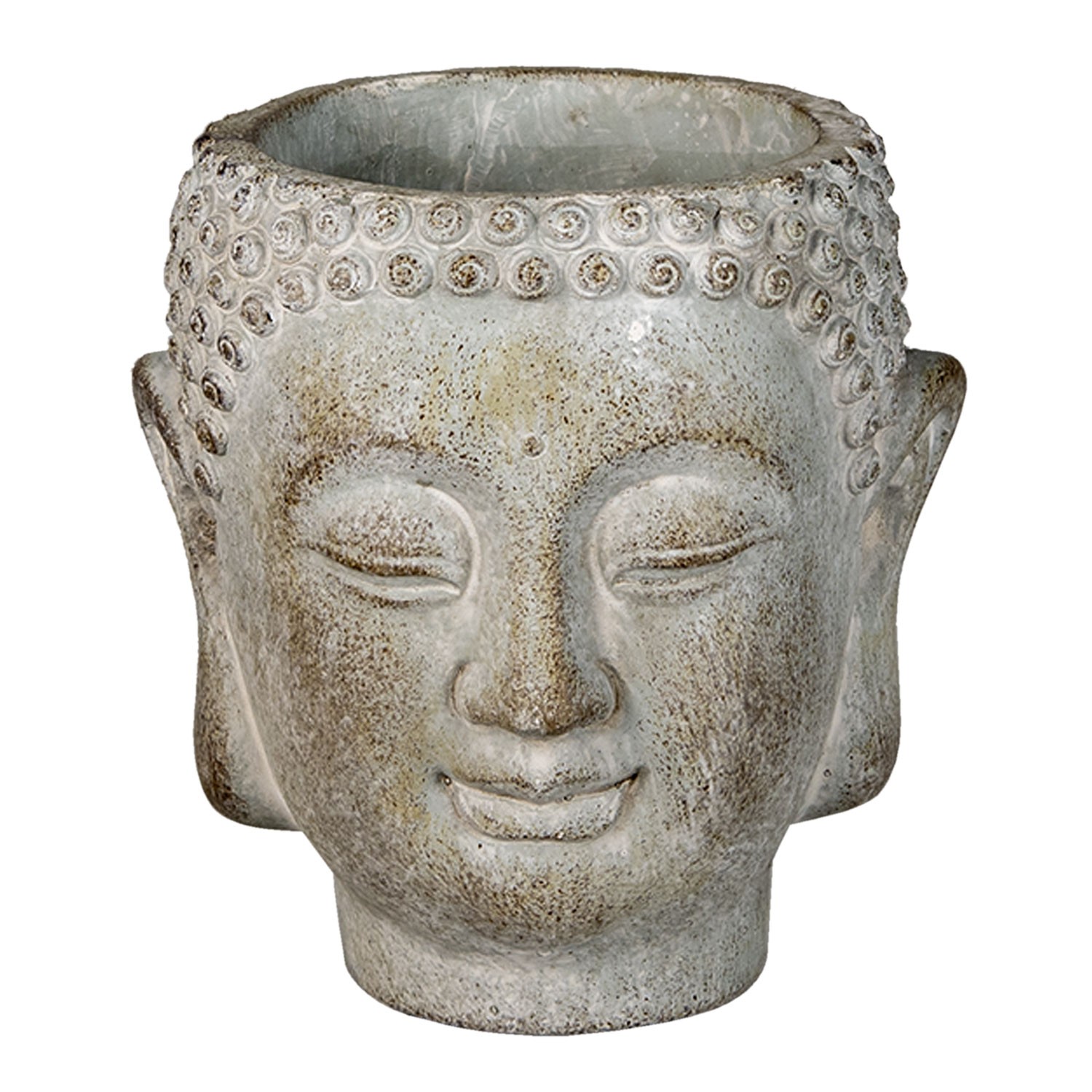 Květináč ve tvaru hlavy Buddhy S - Ø12*11*13 cm Clayre & Eef