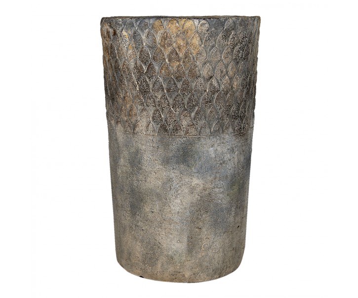 Šedý antik cementový vysoký květináč - Ø 24*39 cm