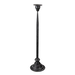 Kovový černý svícen s patinou Amedee L - Ø 11*47 cm