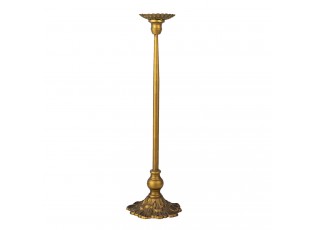 Kovový zlatý svícen s patinou Olympe - Ø 14*51 cm