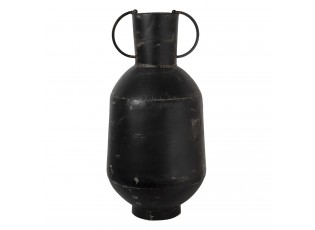 Černá kovová dekorační váza s odřením Tinn - Ø 26*52 cm