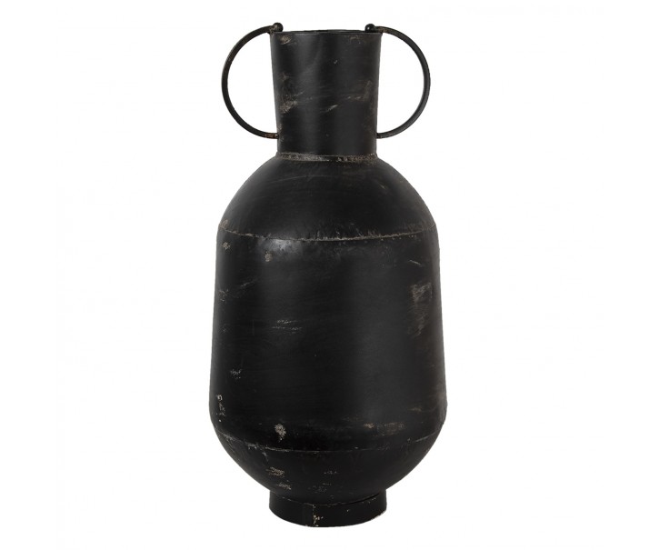 Černá kovová dekorační váza s odřením Tinn - Ø 26*52 cm