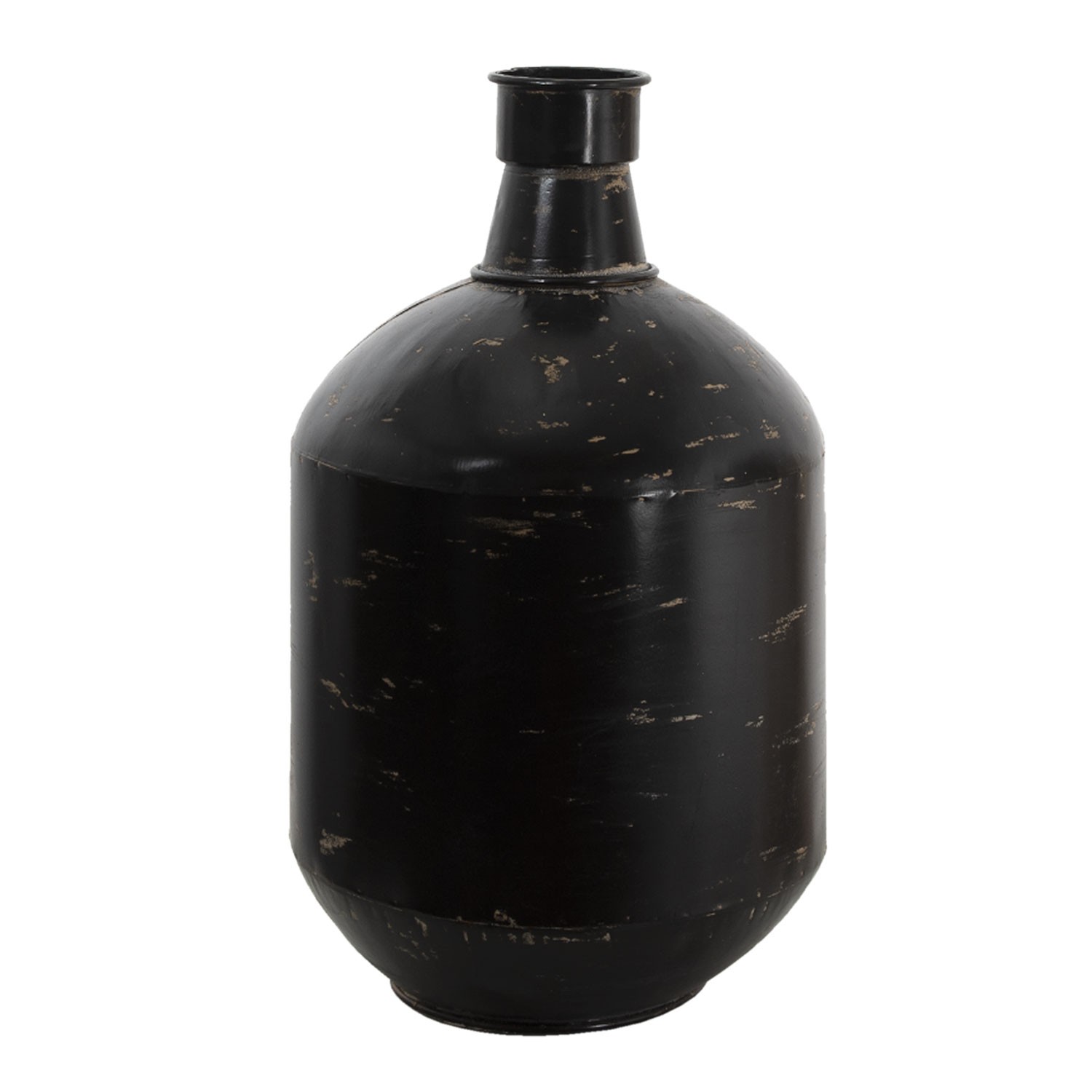 Černá kovová dekorační váza s odřením Tinn - Ø 24*45 cm Clayre & Eef