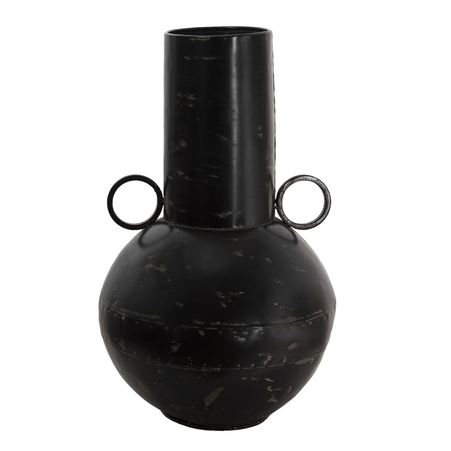 Černá kovová dekorační váza s odřením Tinn - Ø 26*42 cm Clayre & Eef