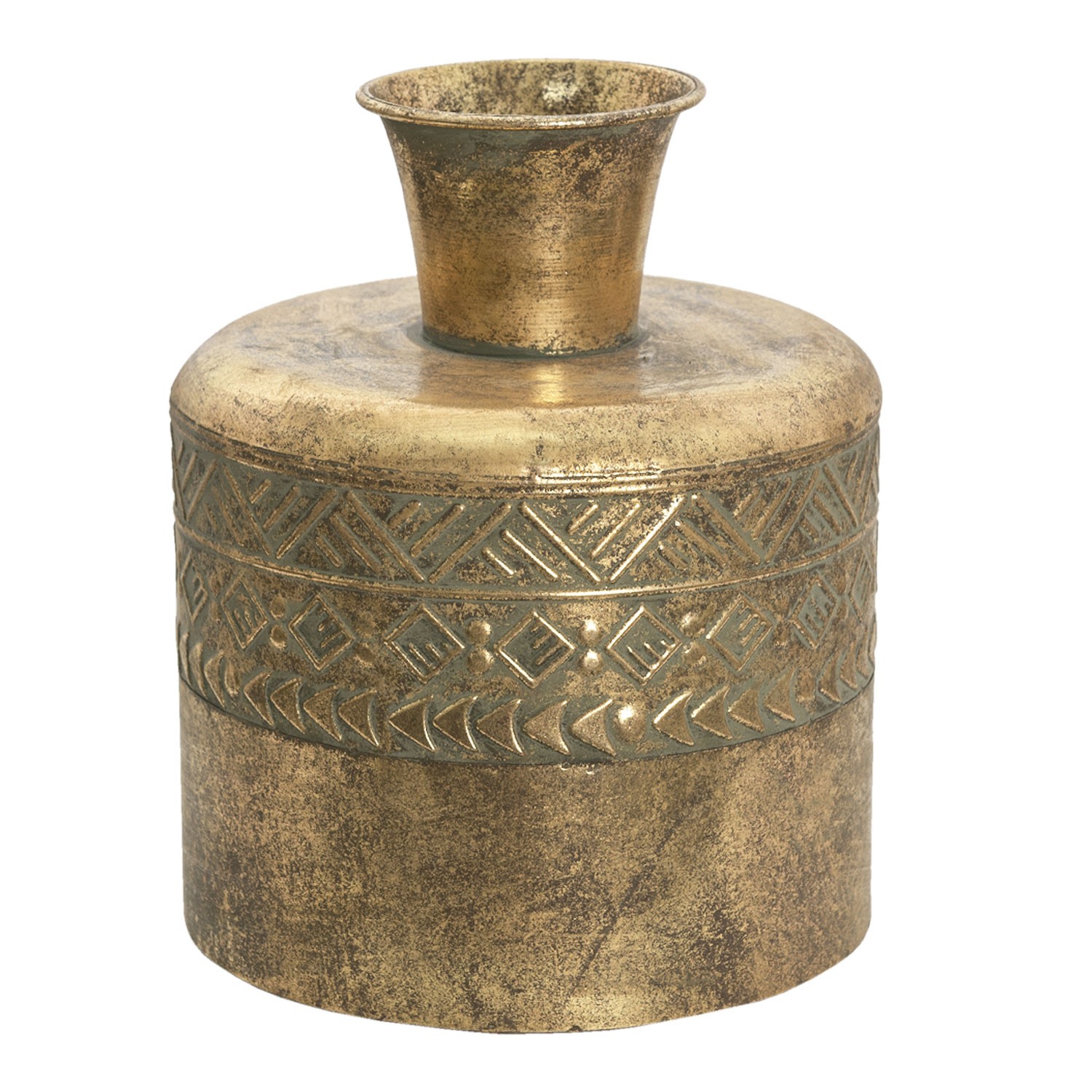 Levně Zlatá antik dekorační váza Pater - Ø 21*25 cm 6Y4516