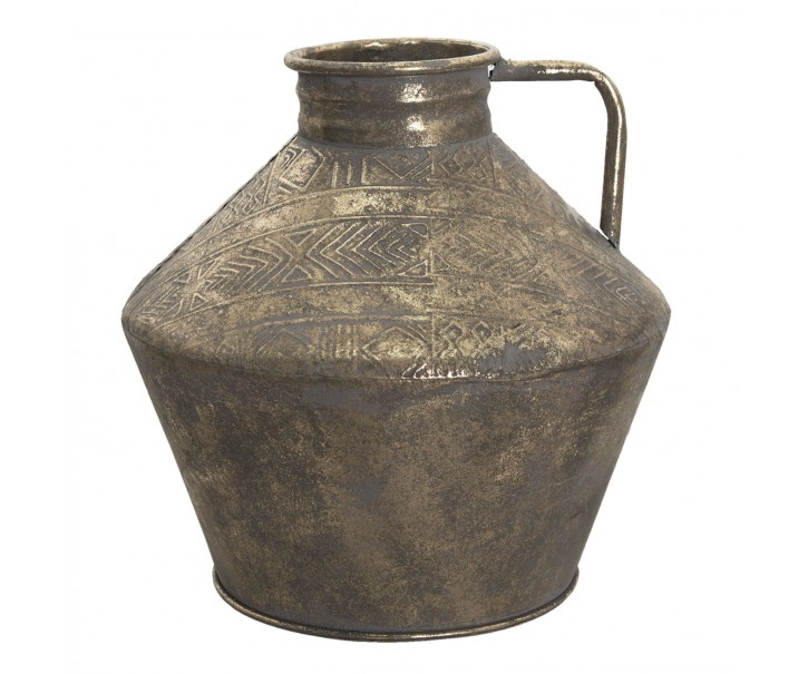 Zlatý antik kovový dekorační džbán Vinna - Ø 33*34 cm