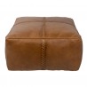 Hnědý čtvercový kožený puf s výraznými stehy Sell - 70*70*38 cm Barva: hnědáMateriál: kůžeHmotnost: 13 kg