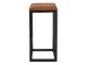 Černá kovová barová stolička s koženým sedákem Mum - 31*31*66 cm