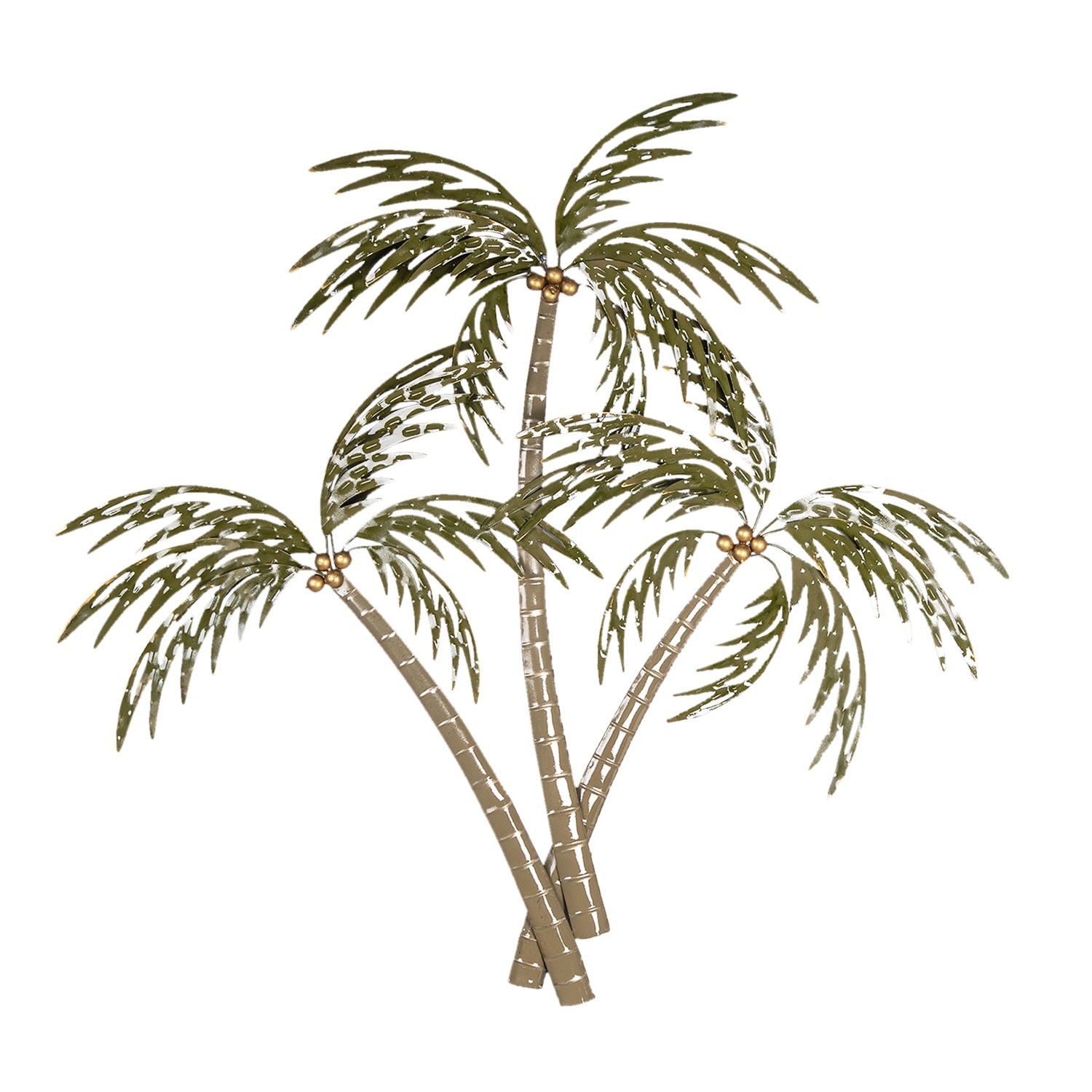 Levně Nástěnná kovová dekorace palmy - 90*8*100 cm 5Y0903