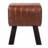 Hnědá kožená stolička / podnožka  - 38*26*48 cm Barva: hnědáMateriál: kůže/dřevoHmotnost: 1,111 kg