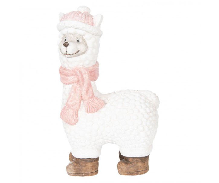 Dekorace lama se šálou a čepicí- 24*16*39 cm