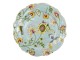 Modrý porcelánový dezertní talíř s květy Flower Ori - Ø 20*2 cm