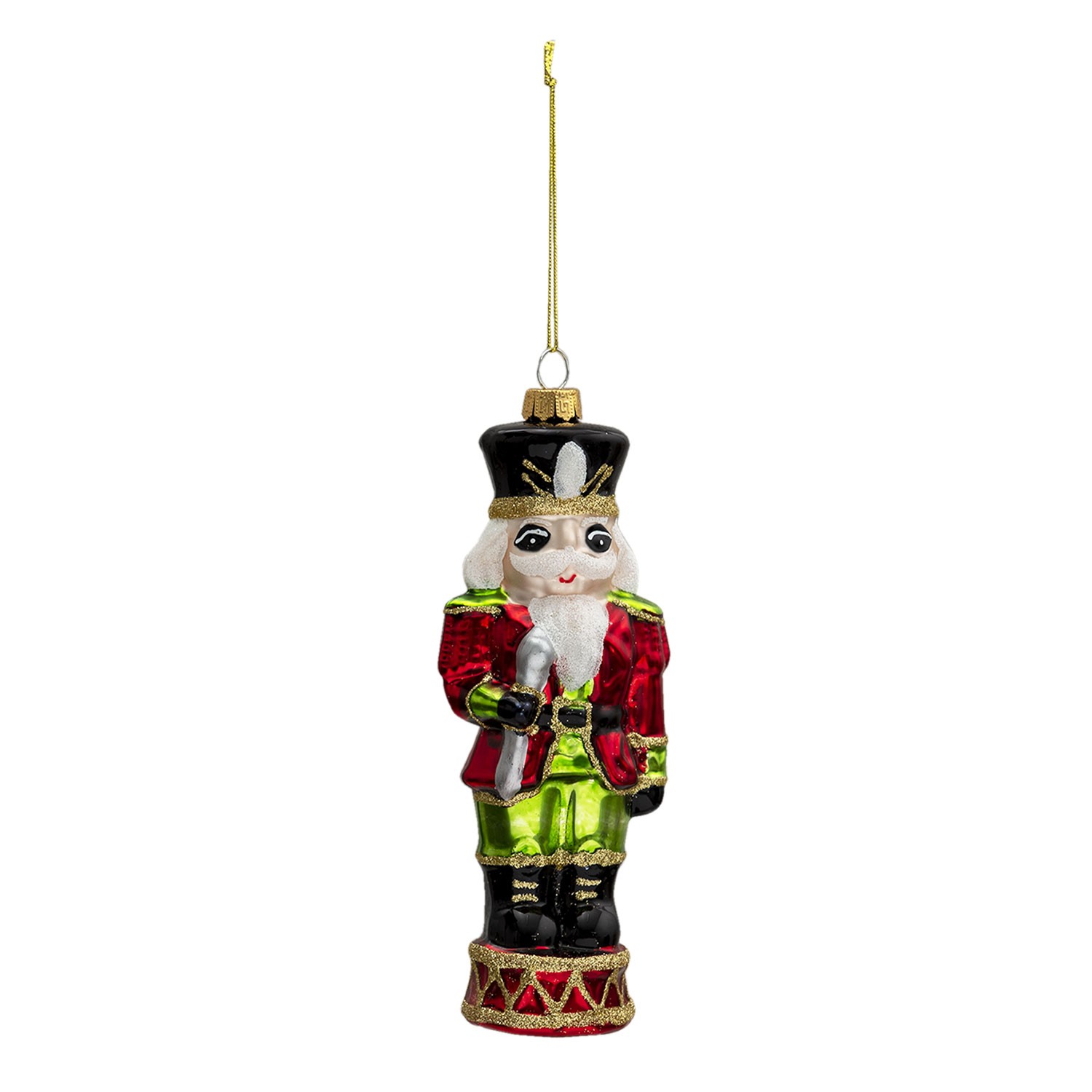 Vánoční ozdoba Louskáček v zelených kalhotech - 6*4*17 cm