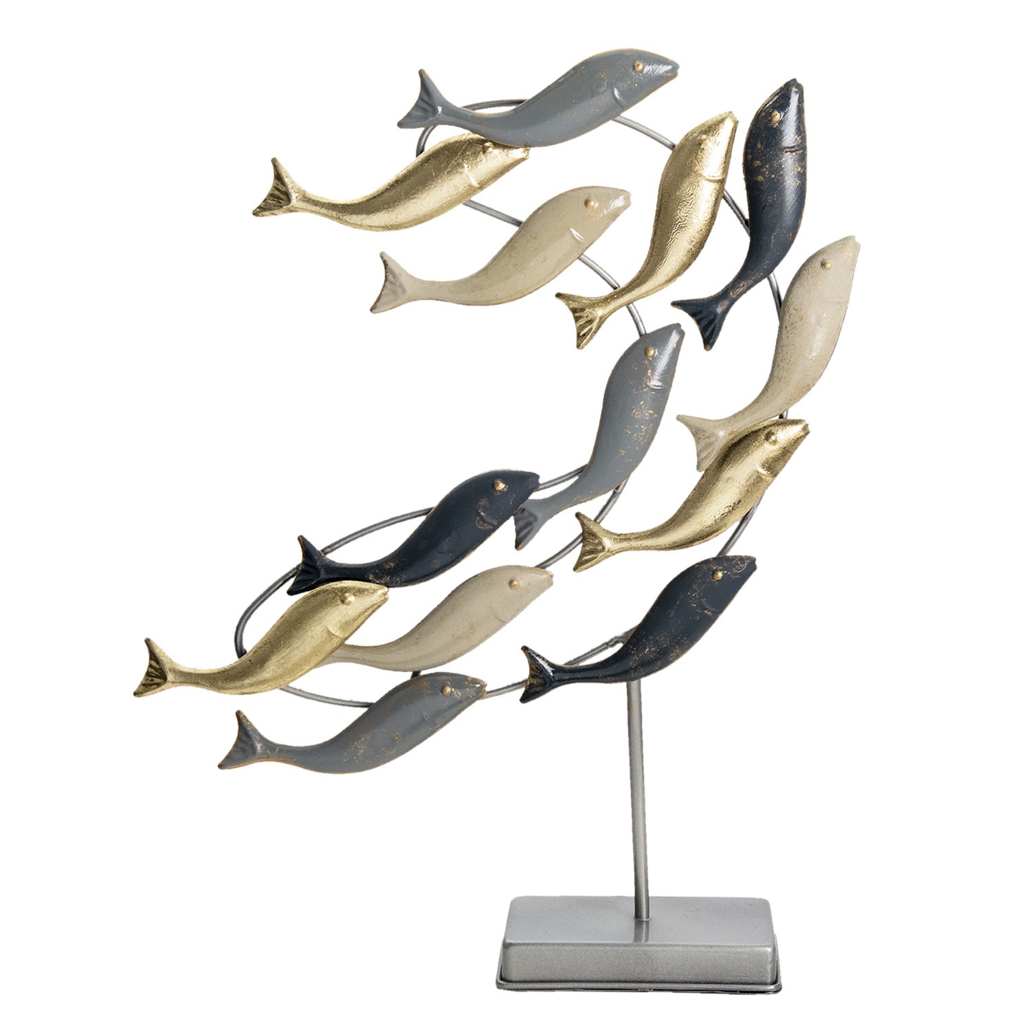 Kovová dekorace ryby na podstavci - 44*9*53 cm Clayre & Eef