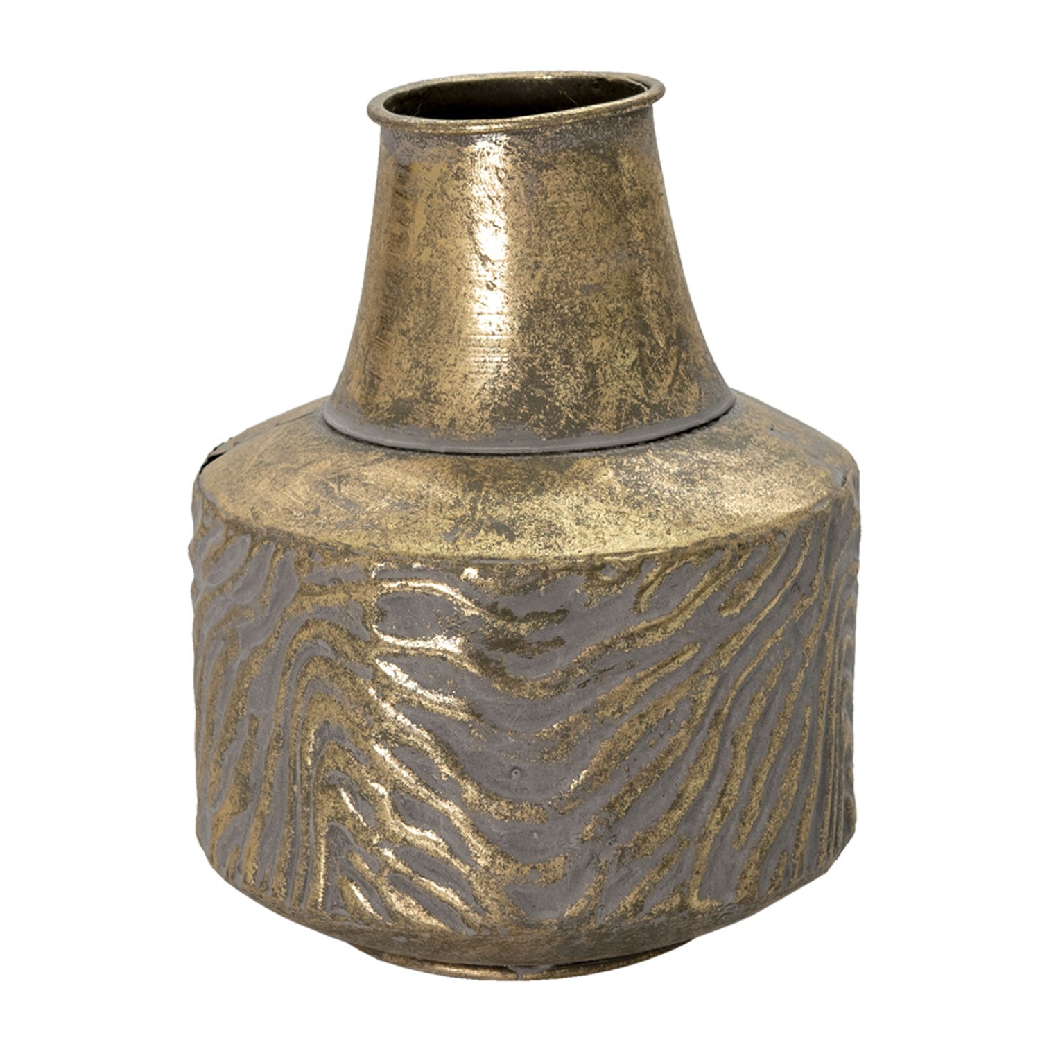 Levně Zlatá antik dekorační váza Holly - Ø 15*21 cm 6Y4530