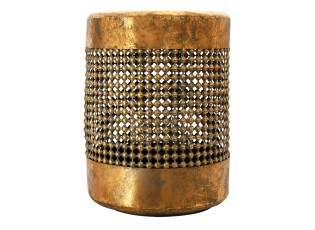Kovová lucerna se zlatou patinou Aubree - Ø 34*45 cm
