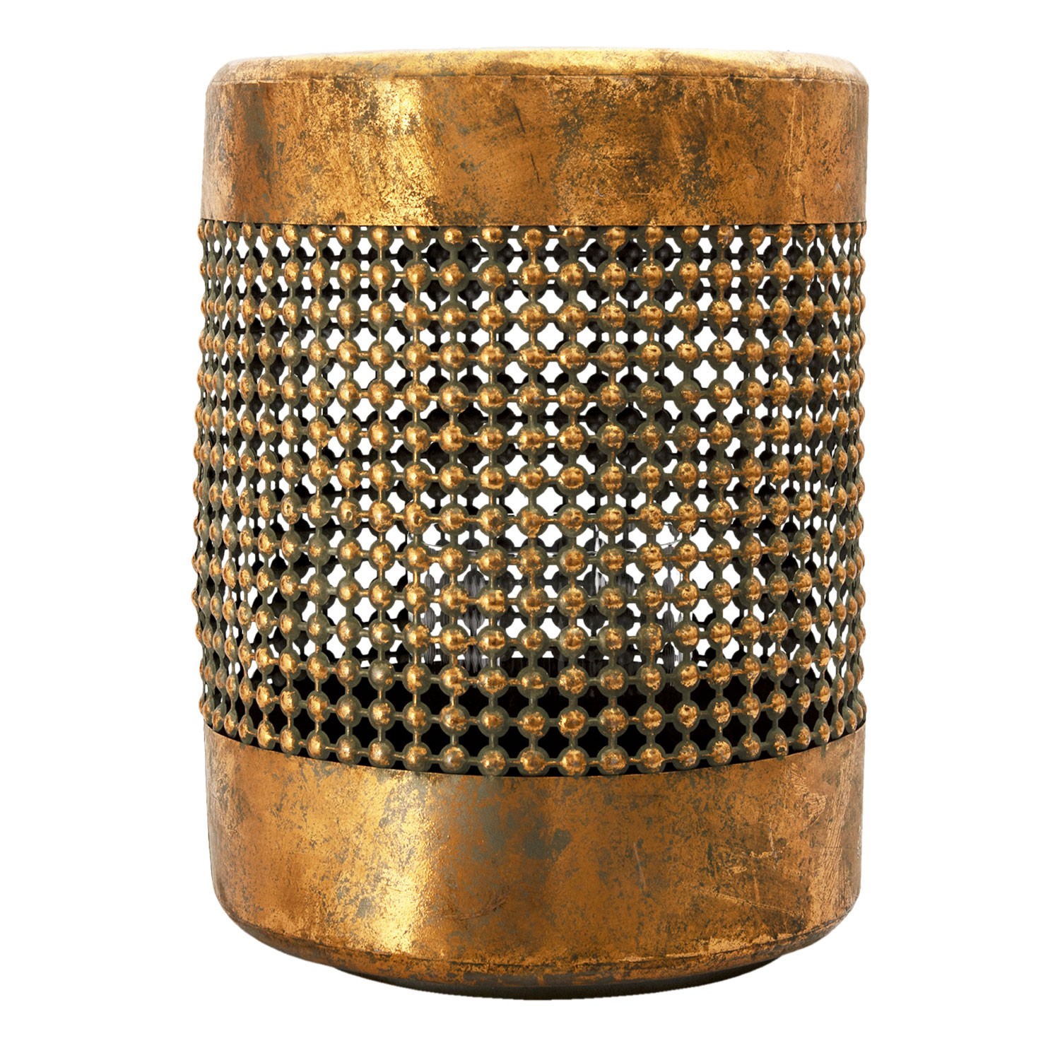 Kovová lucerna se zlatou patinou Aubree - Ø 34*45 cm 6Y4532
