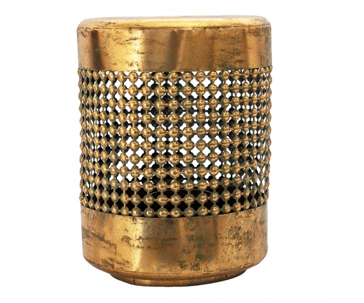 Kovová lucerna se zlatou patinou Aubree - Ø 29*38 cm