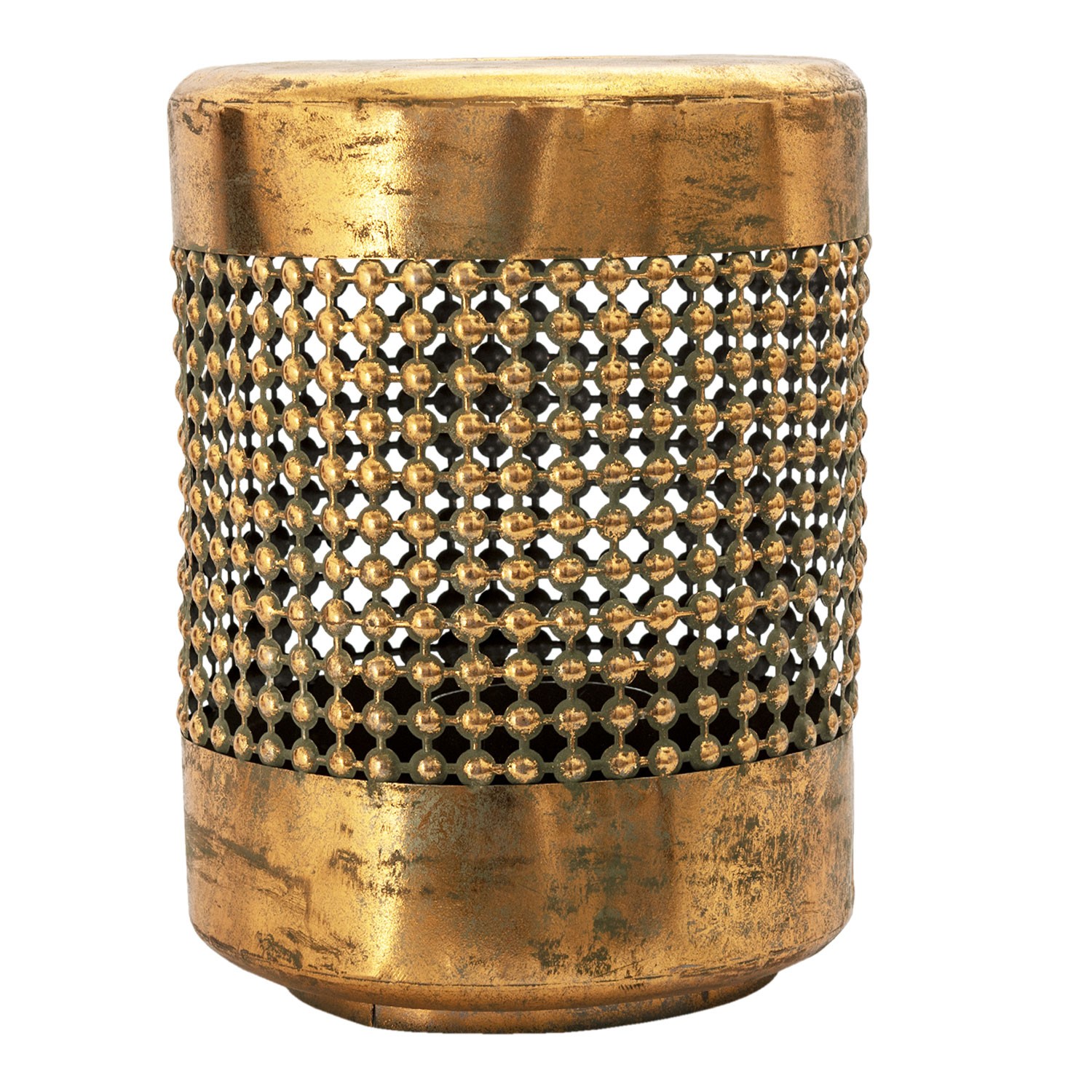Kovová lucerna se zlatou patinou Aubree - Ø 29*38 cm 6Y4533