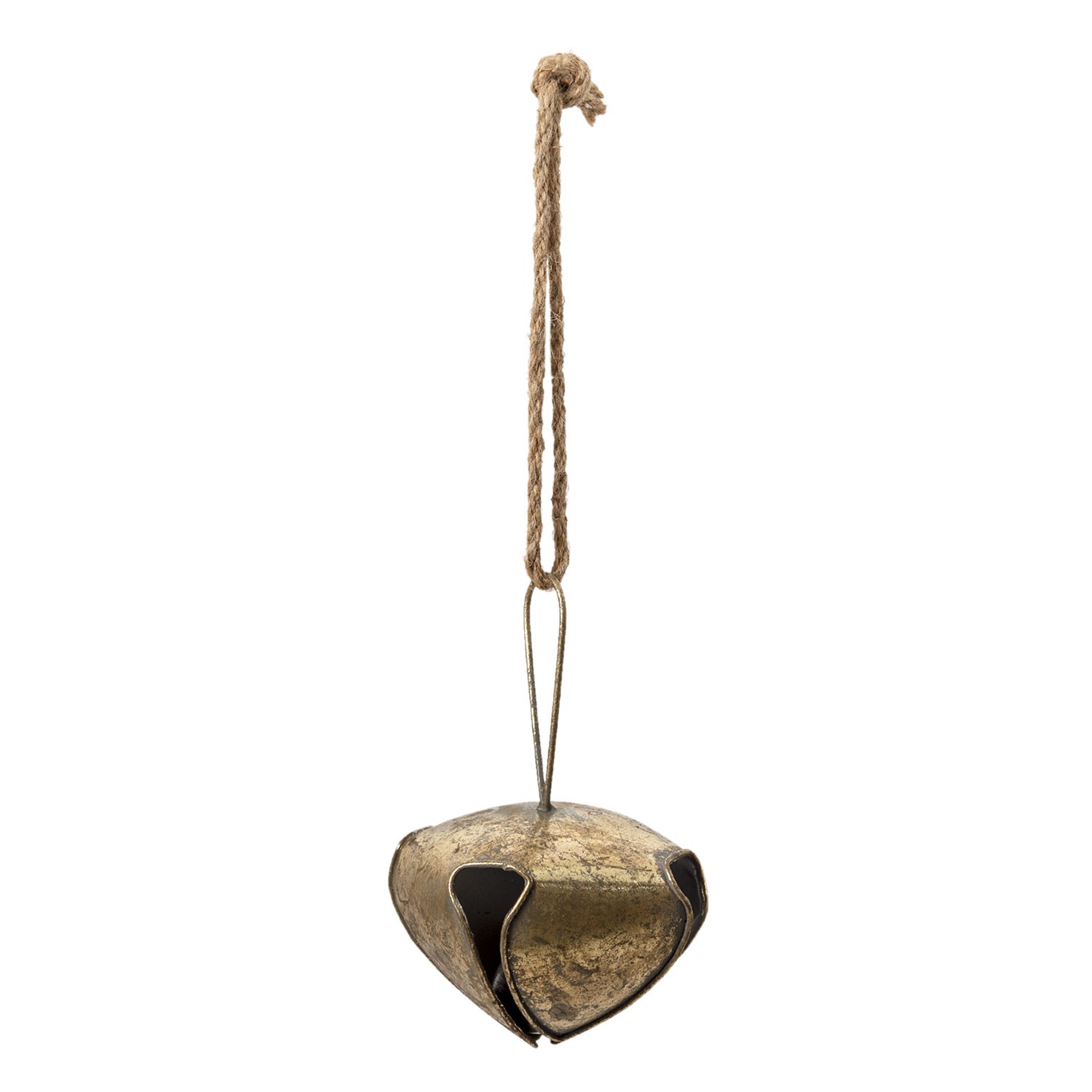 Zlatá závěsná dekorativní rolnička - Ø 11*18 cm