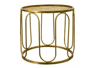 Zlatý kovový odkládací stolek Kaarlo - Ø 41*37 cm